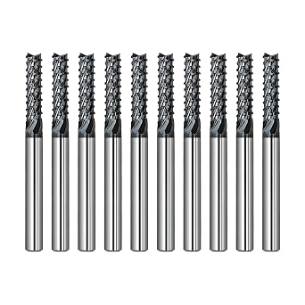 Tools 10Pcs 3.0mm CrAlB Coating Solid Carbide End Mill Engraving Milling Cutter CNC Router Bits for PCB Machine, 1/8" Shank 1BOX