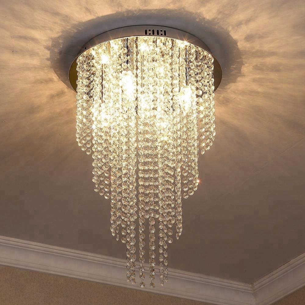 Crystal Glass Chandelier/Ceiling with 2 watt 1 Led Light for Banquet Hall, Living Room, Restaurants, Hotels, Temples (30 CM, 3in1)-image-19