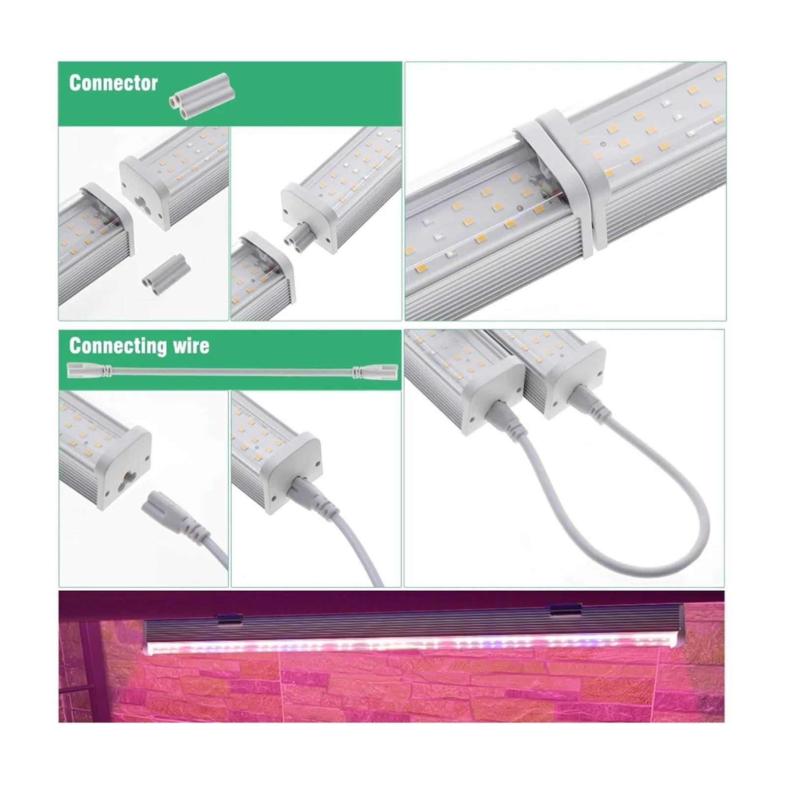JrEam Tube de Croissance LED 4000K/Violet/Lumière du Soleil for Plantes, Serre, hydroponie, Fleurs(4000K-2Pcs,EU)