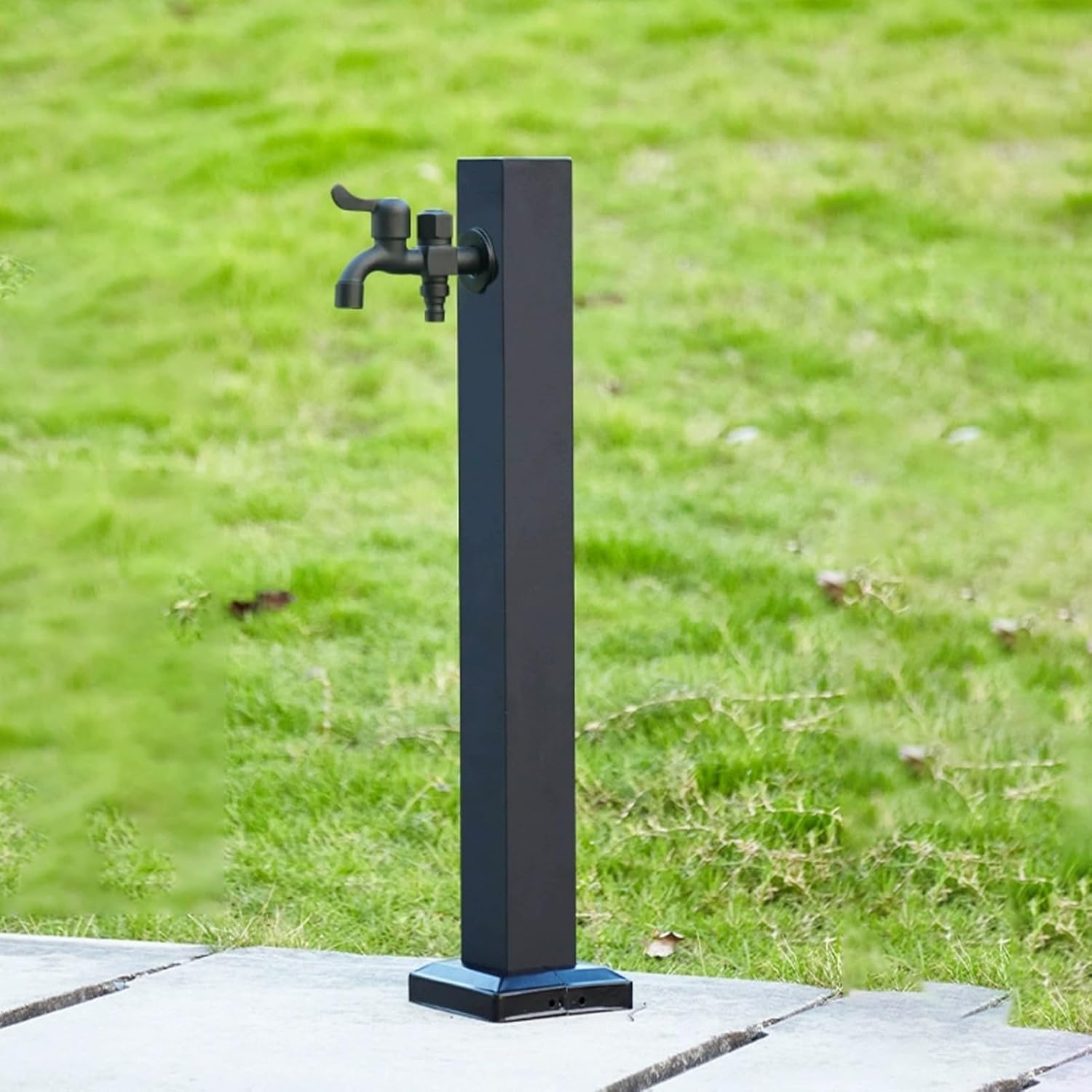 Kanduo Black A Vertical Garden Water Column Outdoor Stainless Steel Water Column，304 Freestanding Hose Stand For Garden Vertical Dispenser Hydrant(,95Cm/37.4In)