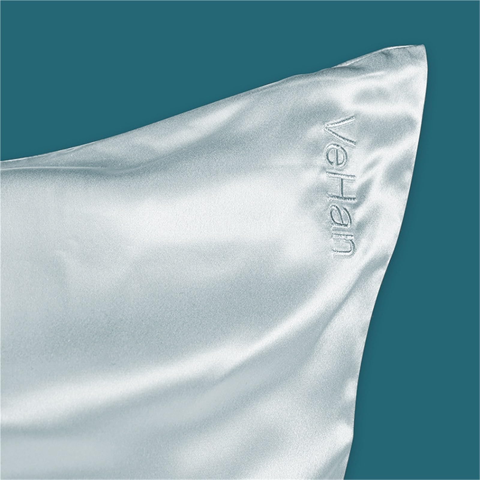 Satin Kissenbezug Bestickter Kissenbezug mit Reißverschluss. Einzelkissenbezug aus 100 Maulbeerseide mit Stickerei(4,51x91cm)