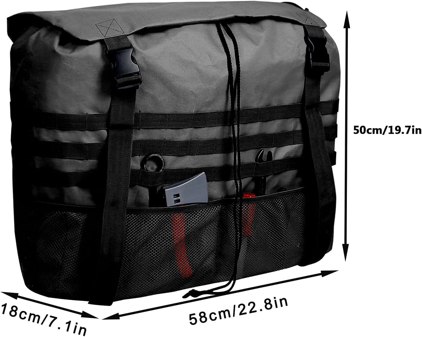 Fockety 予備のタイヤのゴミ袋、大型頑丈なトラックテールゲートゴミ袋、屋外オフロードリカバリーギア用のユニバーサルカーゴ収納バ