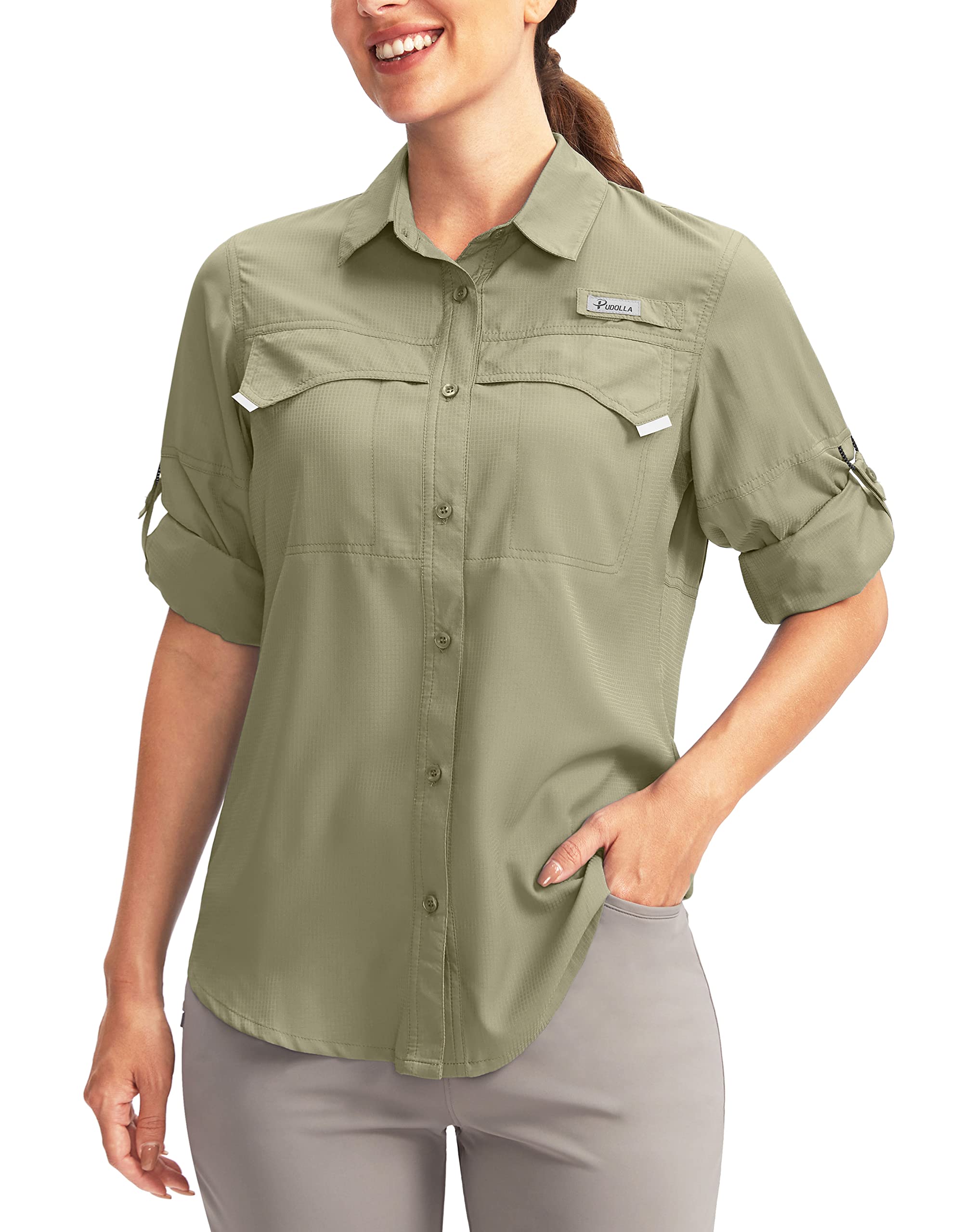 Women's UPF 50+ Sun Protection Shirts Long Sleeve for Fishing Hiking Safari