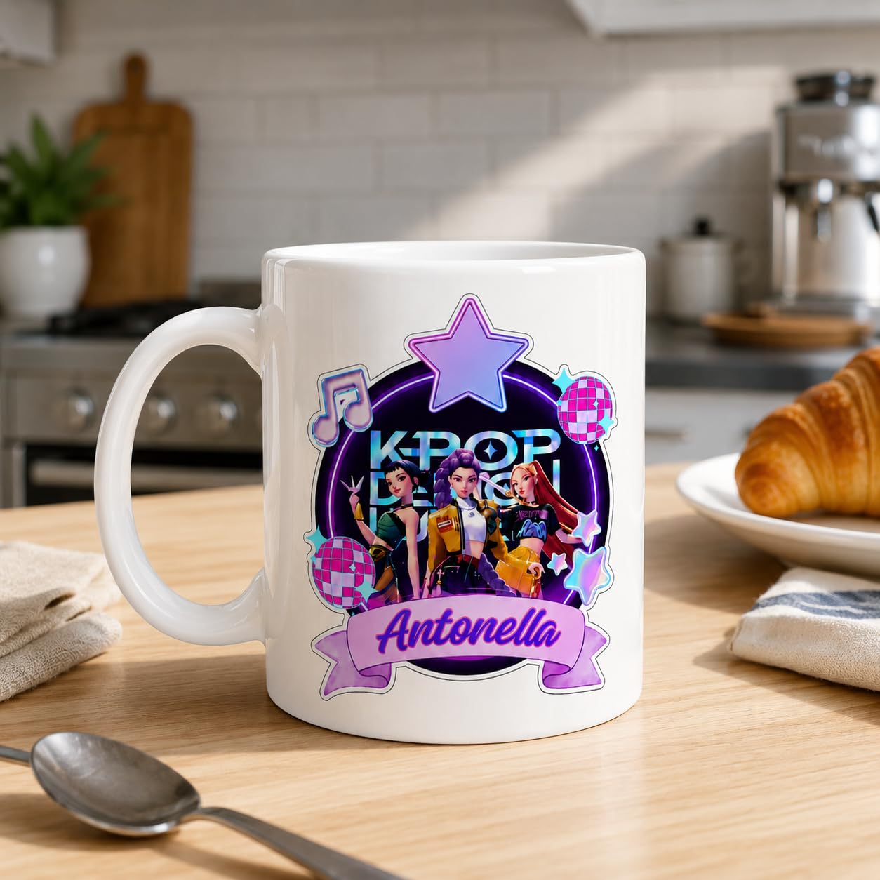 VARZI Tazza In Ceramica Personalizzabile KPop Demon Hunters Mug Bianca Idea Regalo Fan KPop