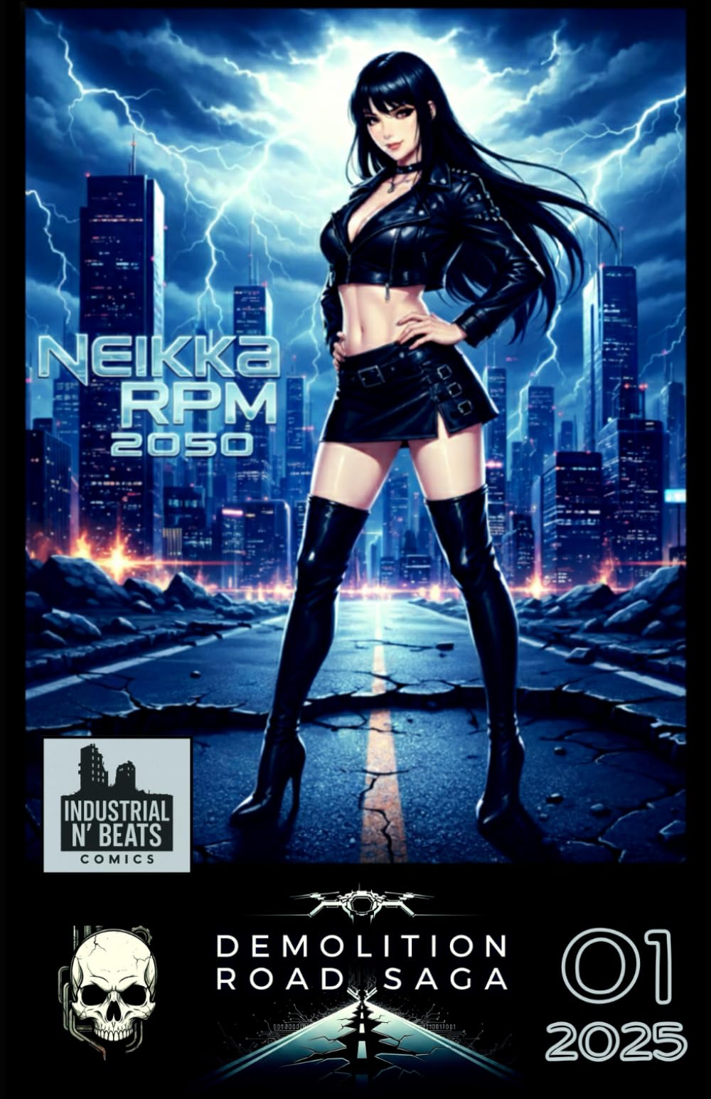 Neikka RPM 2050 Episode 1: A cyberpunk-noir comic of synthetic threats, menace, and mythic speed. (Demolition Road Saga - Neikka RPM 2050)