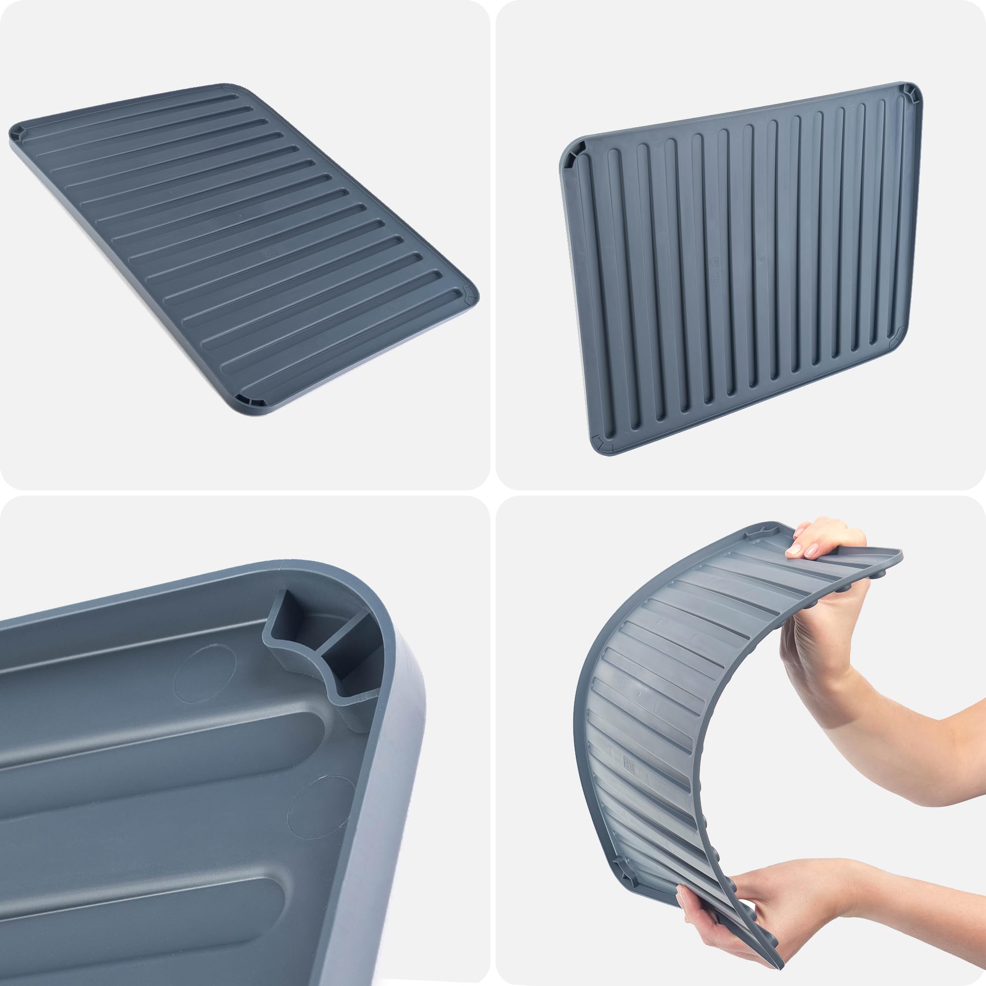 Tapis D'égouttement KADAX Pour Vaisselle Blanc 40 X 30 Cm