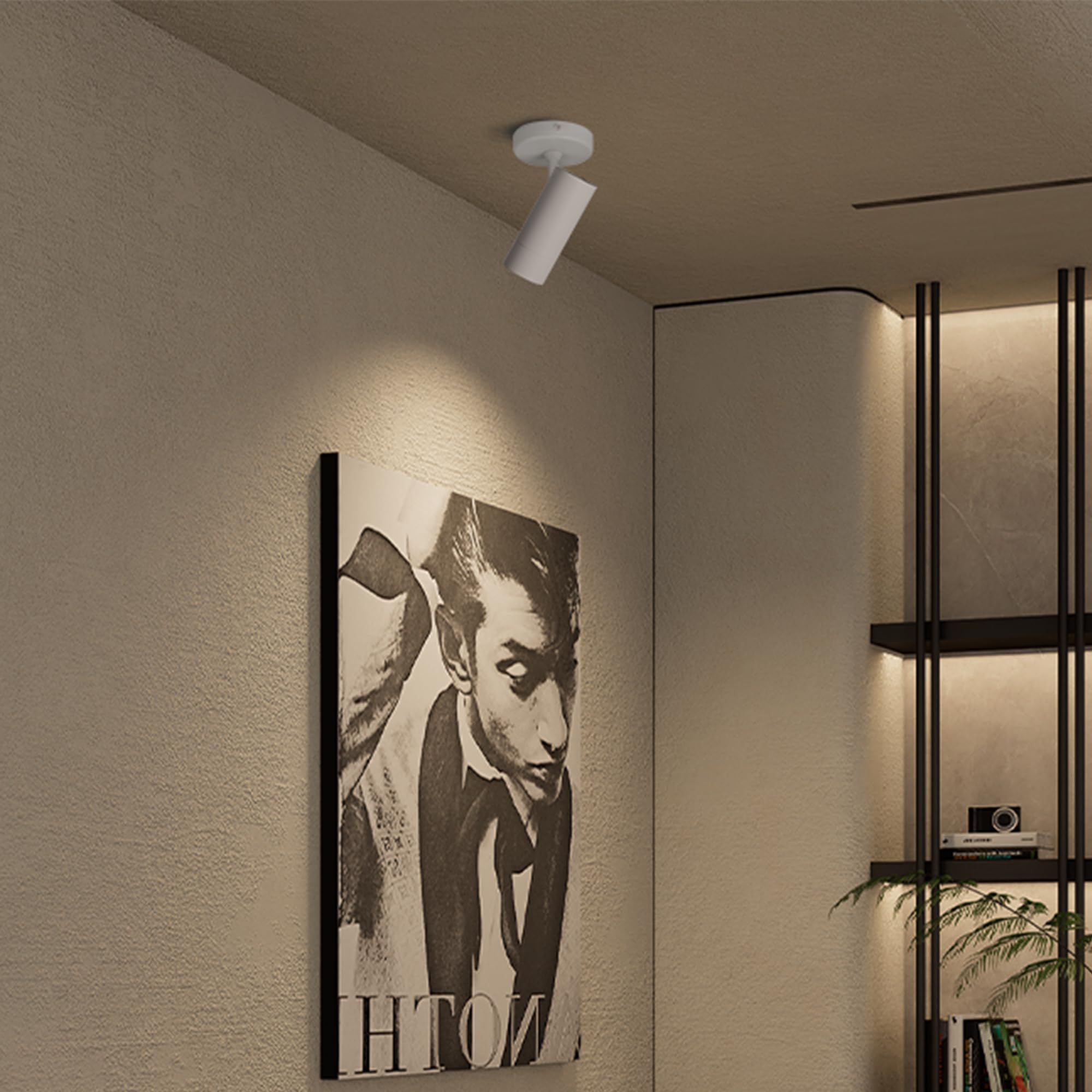 Aisilan Deckenstrahler LED 1 Flammig Weiß Dimmbar GU10 Schwenkbar Deckenleuchte Strahler Modern Drehbar Deckenlampe Spots für Wohnzimmer, Schlafzimmer, Küche