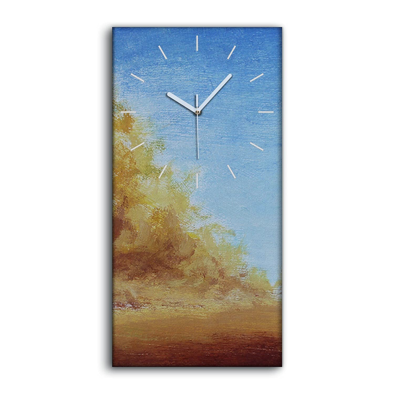 Horloge sur Toile Automne 30x60cm sans Tic-Tac pour Salon et Chambre