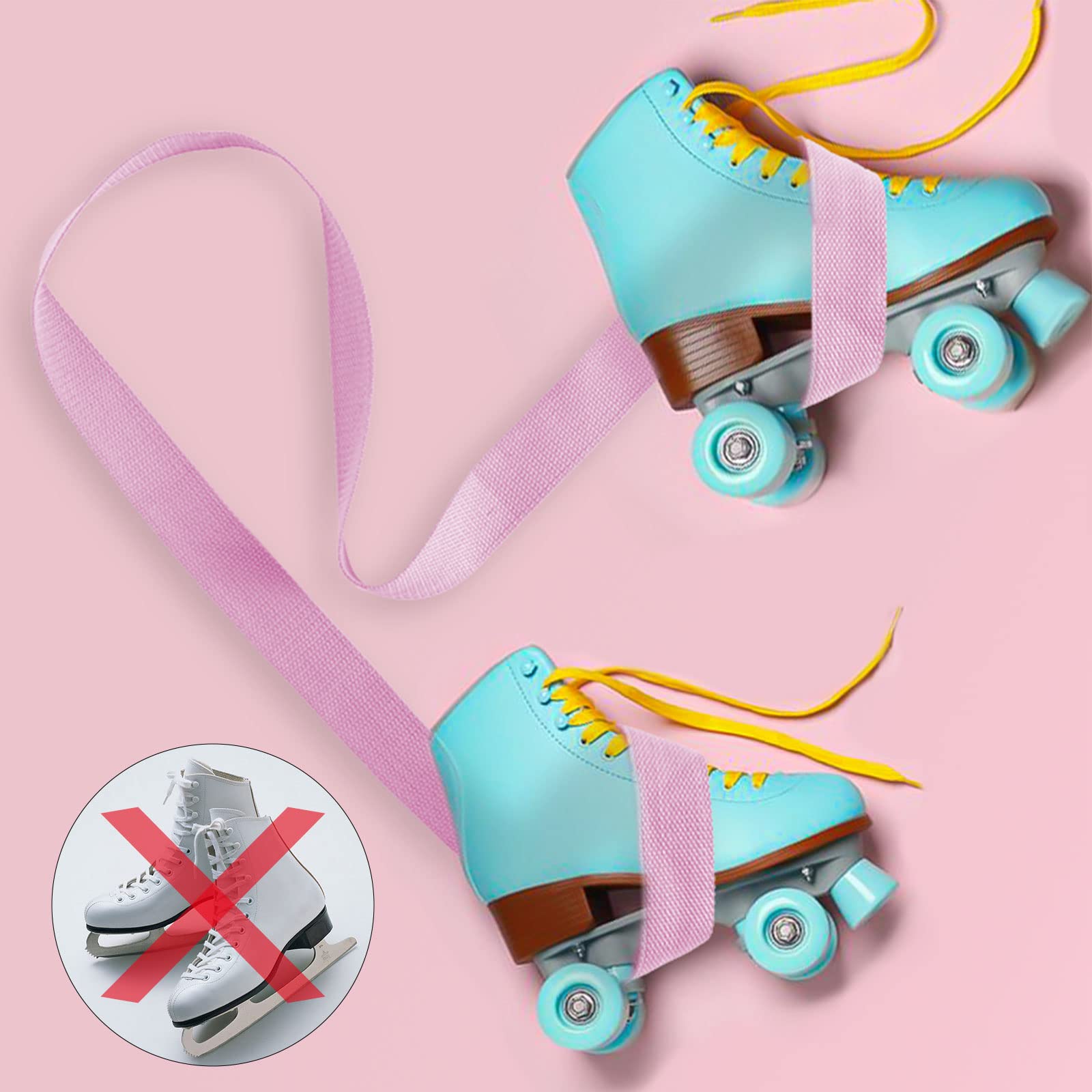 Correa ajustable para botas de esquí y esterilla de yoga para esterilla de yoga, esquí, snowboard, patines sobre hielo y patines, [59inch-negro, azul, rosa] 3