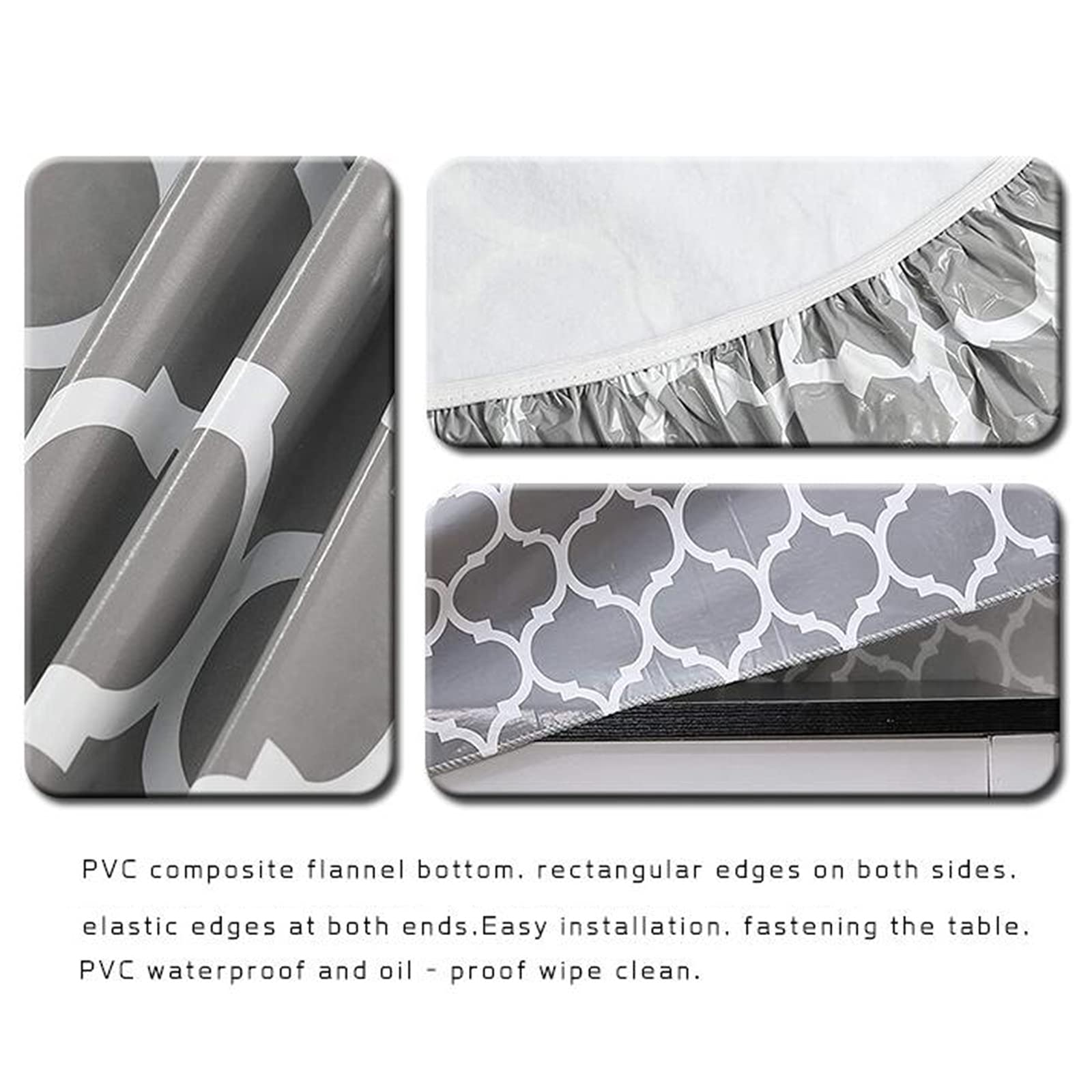 Mantel de vinilo elástico ajustable, mantel rectangular con parte trasera de franela, mantel impermeable y lavable para picnic al aire libre, fiestas de campamento