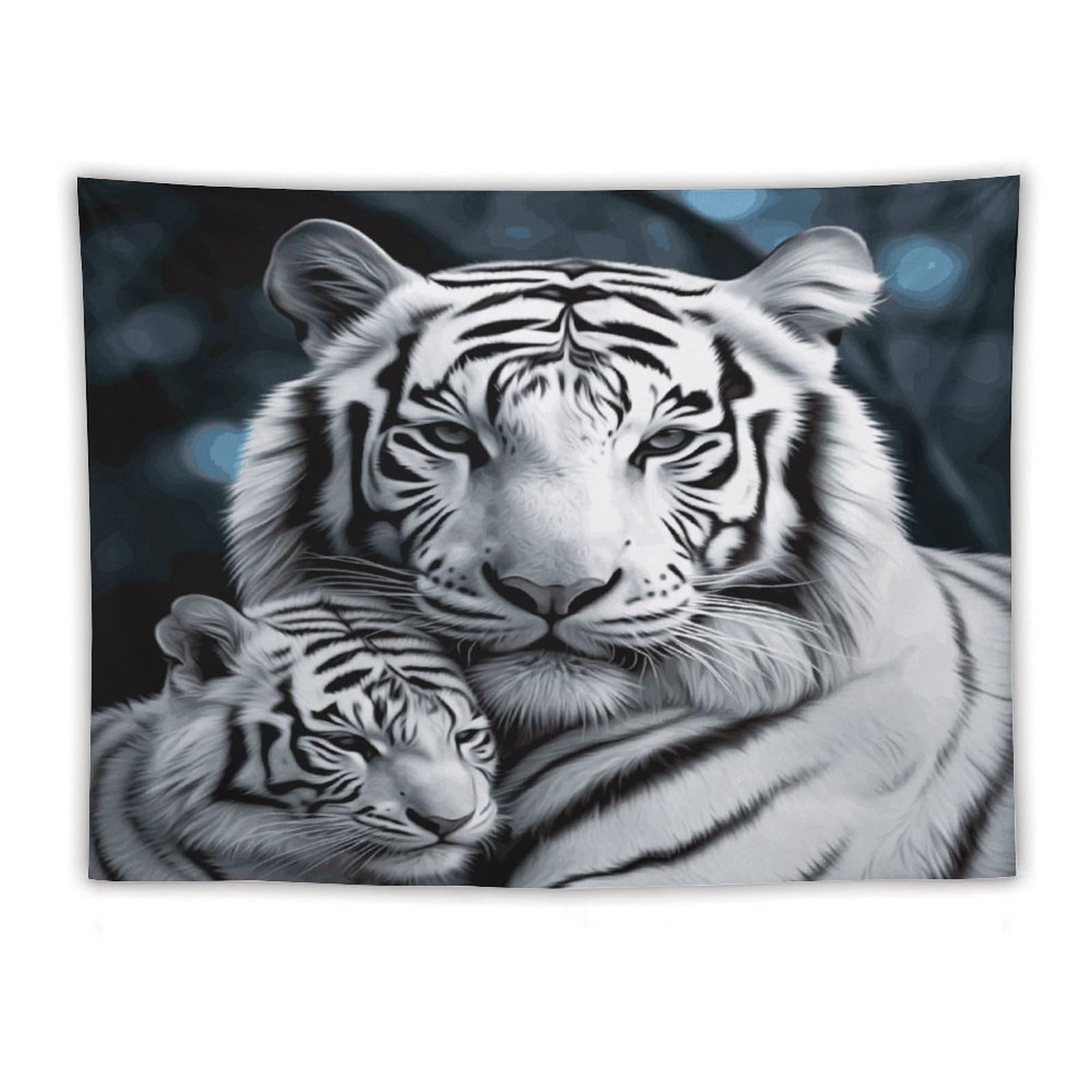 LDGSUPH White Tiger Tapestry Wall Hanging Decor Anti-fading Aesthetic Wall Tapestries Fashion Wall Blanket Decor Modern Wall Art Tapestry for Bedroom Home Decor 60"x80"