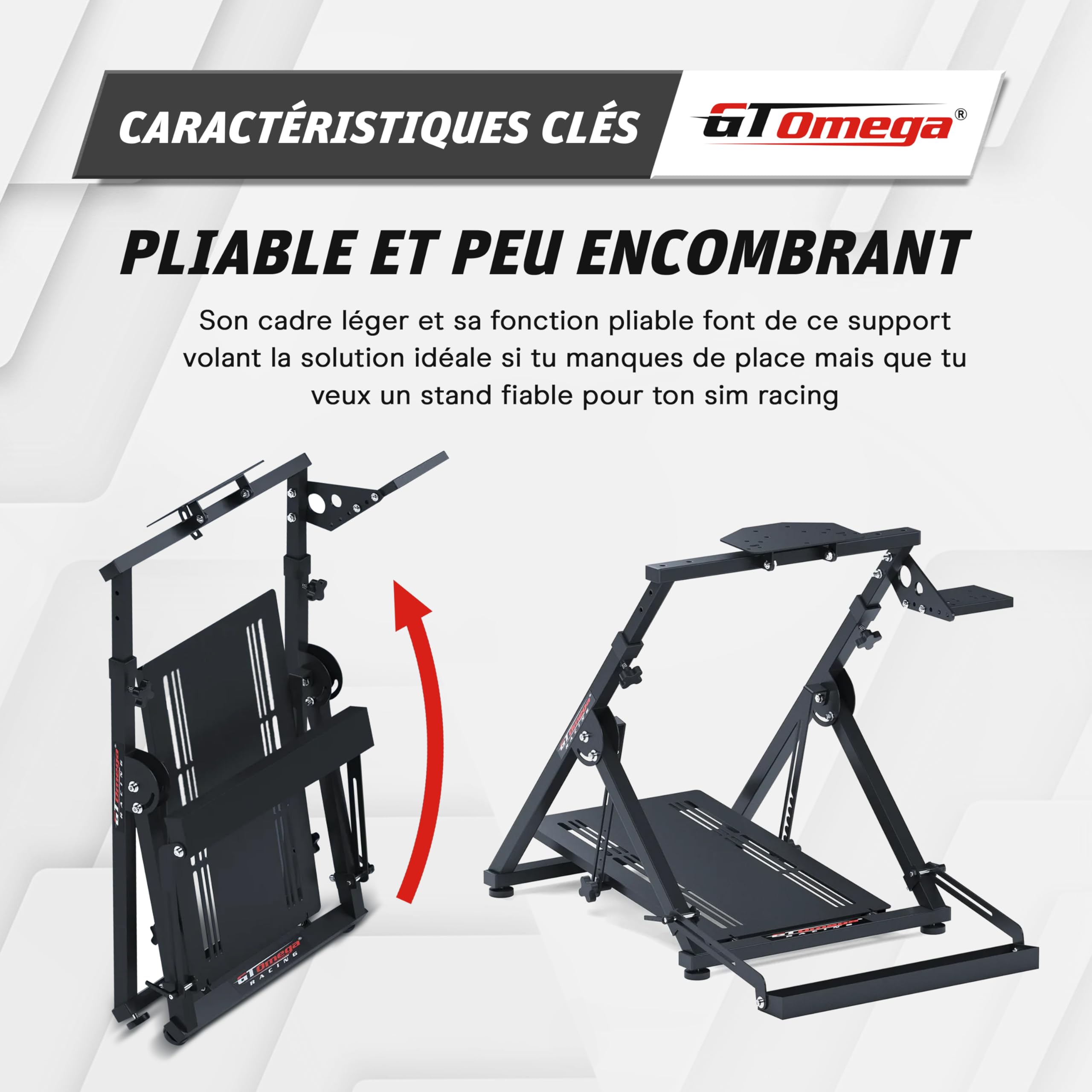 GT OMEGA APEX Wheel Stand – Compatible Logitech G923, G29, G920, Thrustmaster T300, T500 TX & TH8A, PS4, Xbox et Fanatec