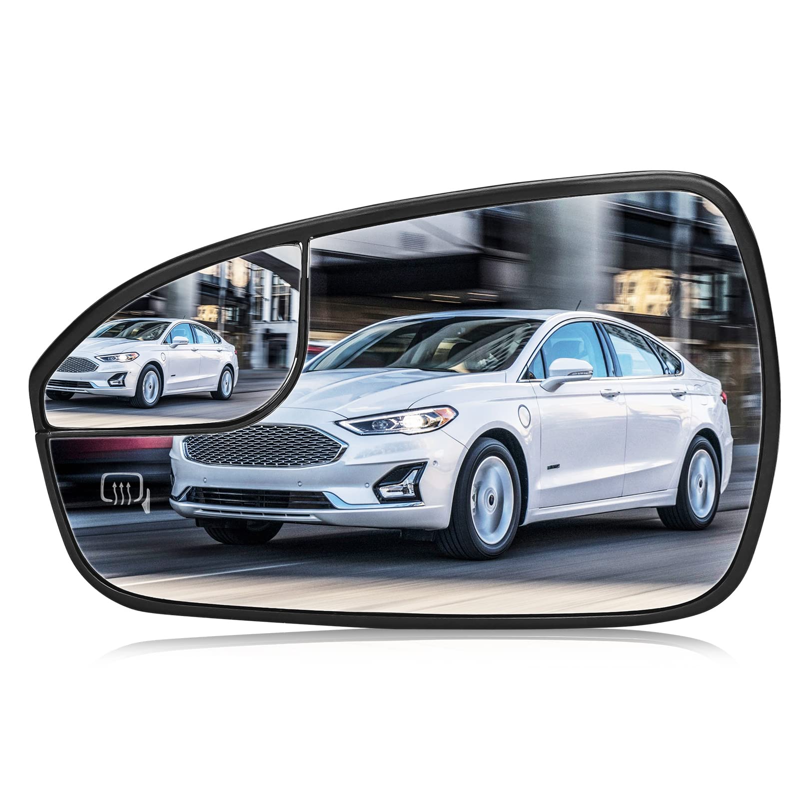 Left Driver Side Mirror Glass Replacement for 2013 2014 2015 2016 2017 2018 2019 2020 Ford Fusion Heated Mirror Replace DS7Z17K707F