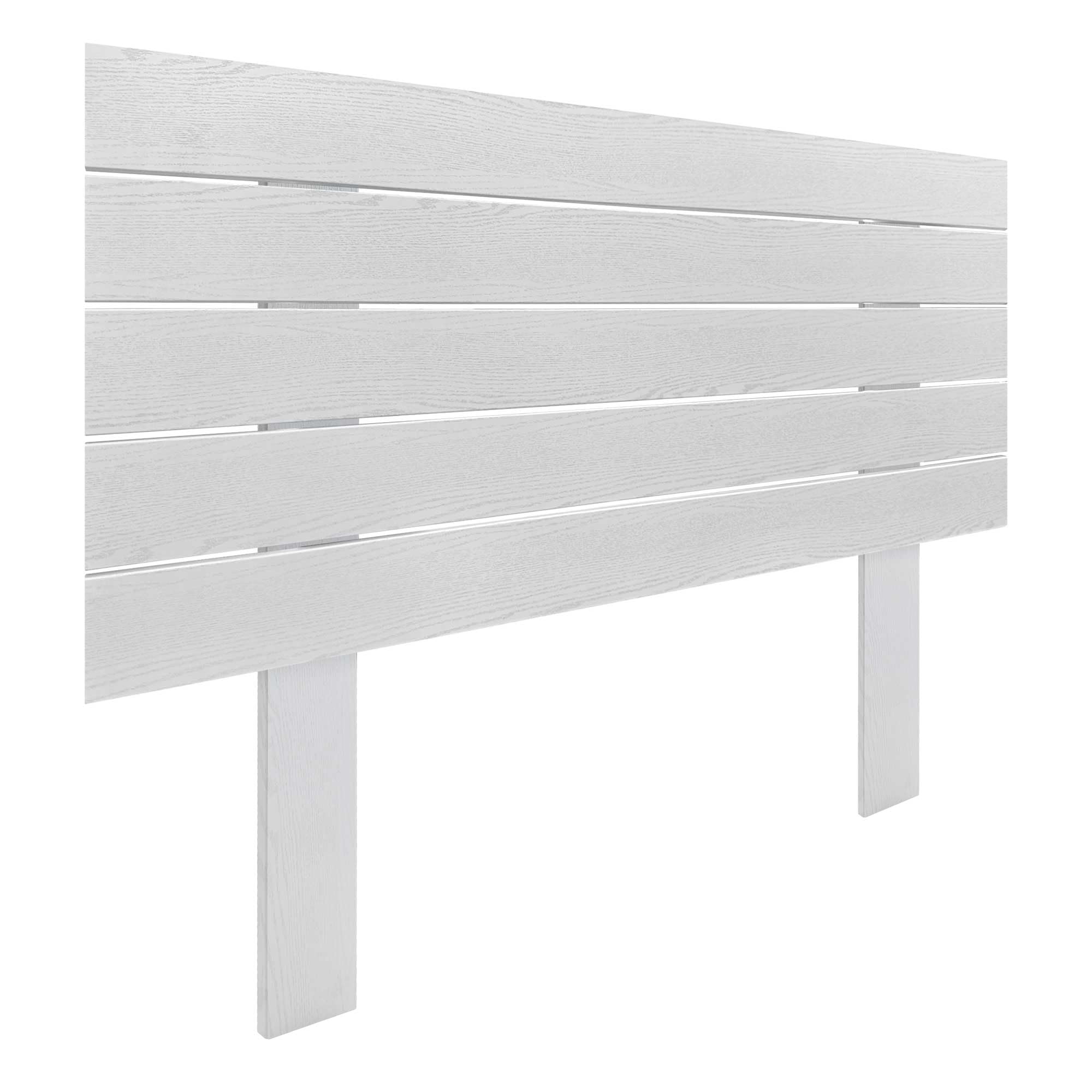 DHOME Cabecero de Madera reciclada DM con Patas Estilo Palet Horizontal Cama Palets Herrajes incluidos (90cm, Blanco Madera)