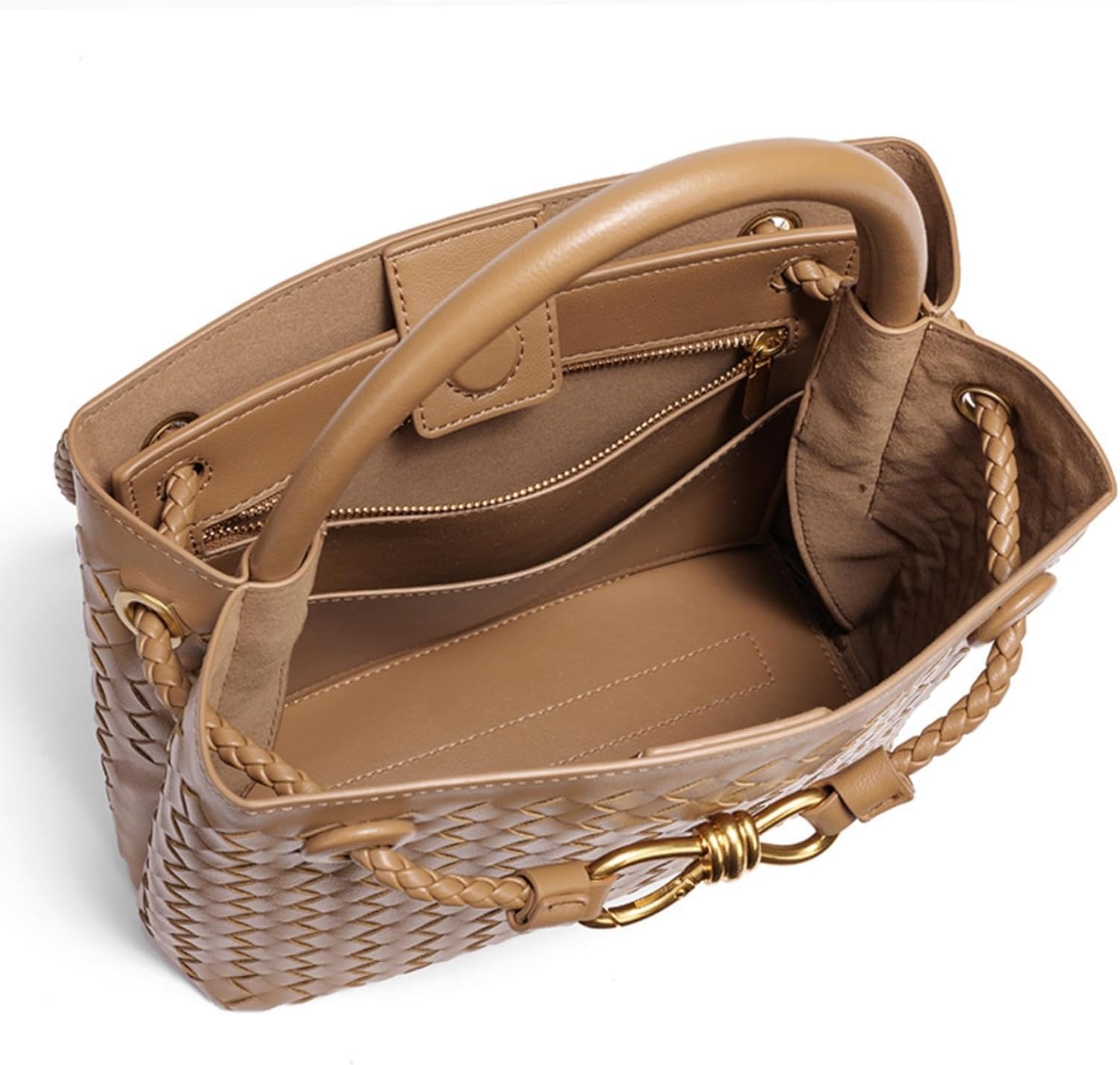 Suede Woven Tote Bag for Women, Top-handle Suede Woven Hobo Clutch Leather Crossbody Purse Shoulder Satchel Handbag