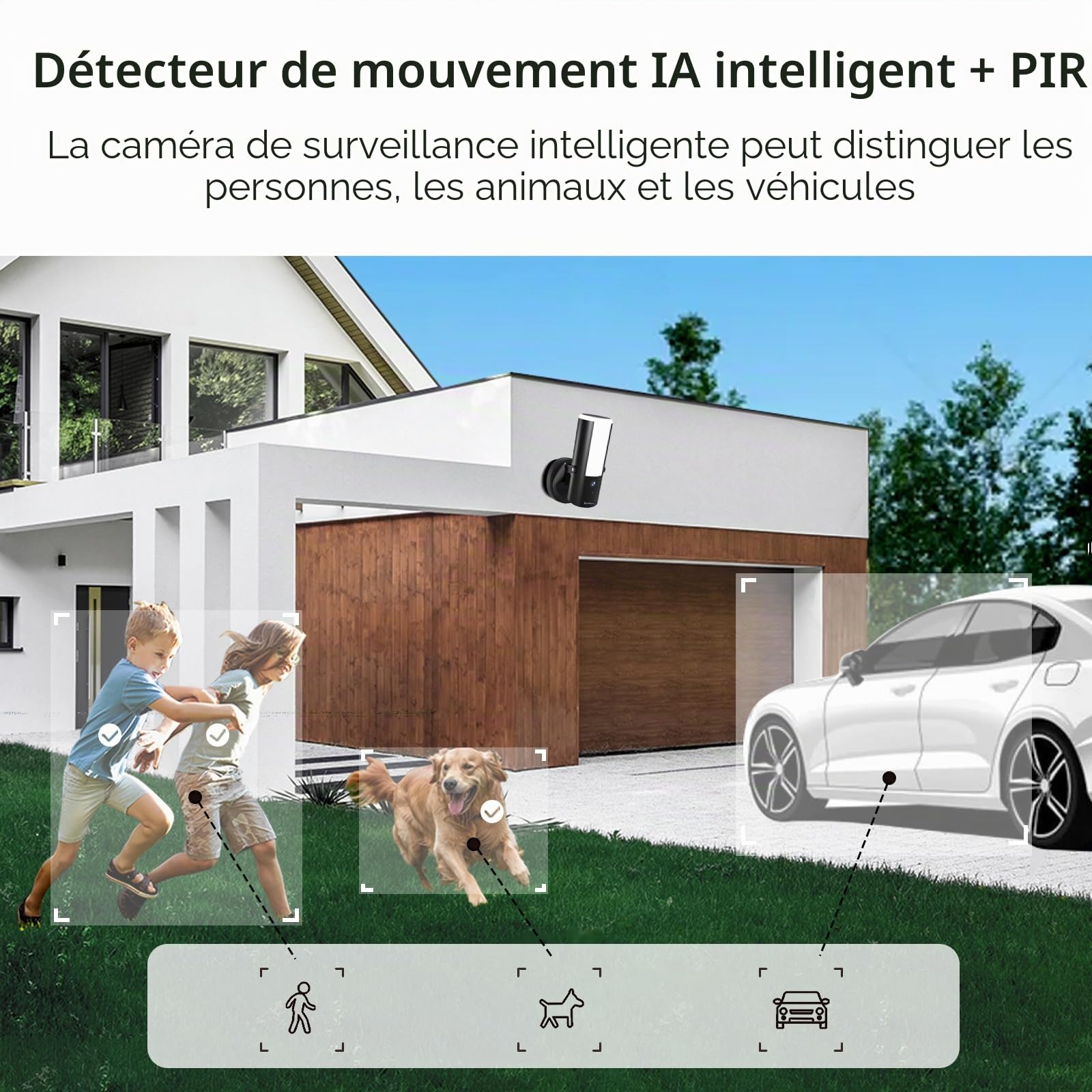 SecuFirst Caméra de Surveillance Extérieure avec LED