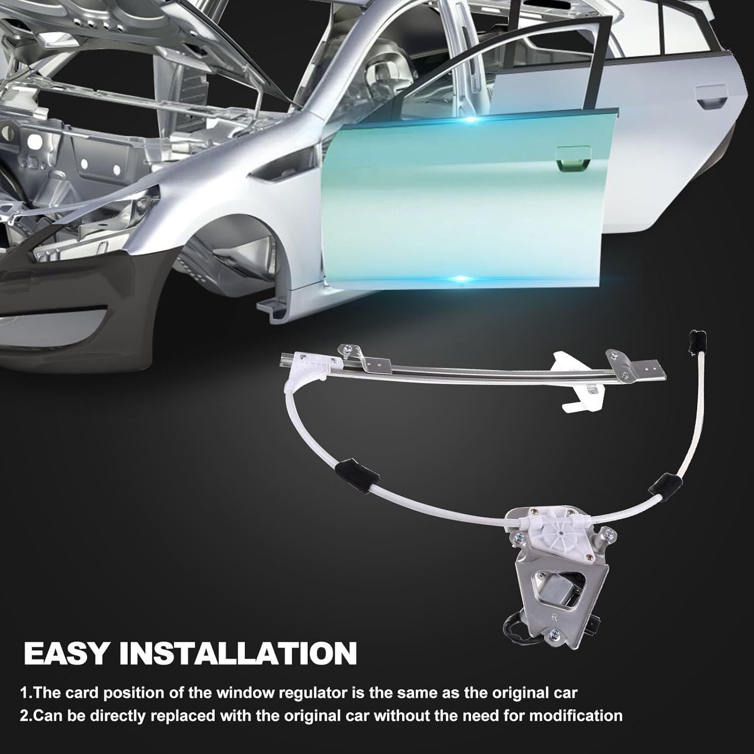 SCITOO 748-574 4589268AB 4589268AD Front Passenger Side Window Regulator W/Motor Compatible for Jeep Liberty 2006-2007