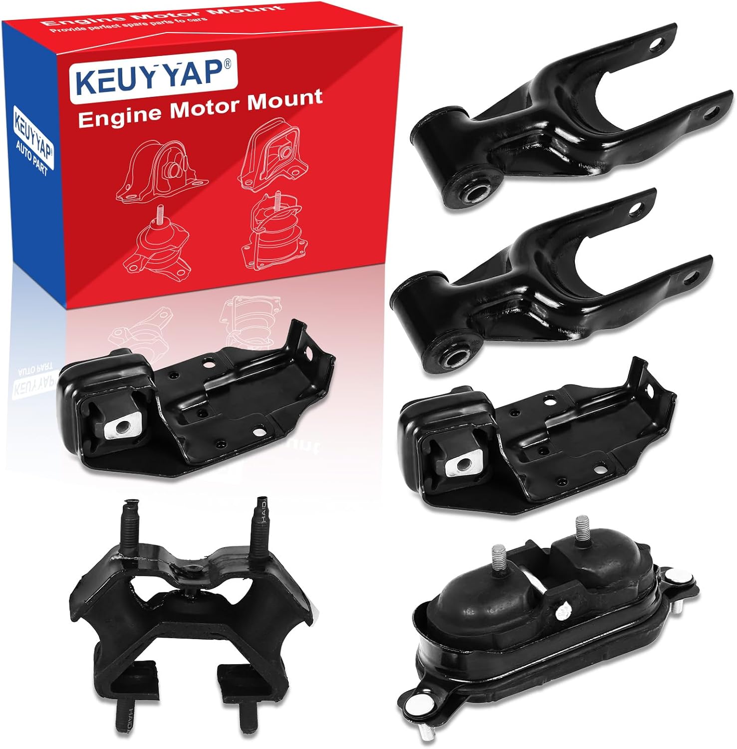 6Pcs Engine Motor Mount Compatible with Buick Century 3.1L 1997-2005 Transmission Mount Set, Replace A2901 A2866 A2818 A2796