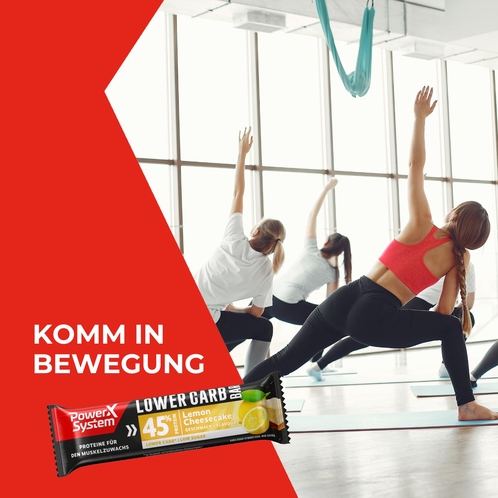 Power System Lower Carb Bar Lemon Cheescake 28x40g, 45% Eiweiß, Low Sugar, Low Carb, High Protein