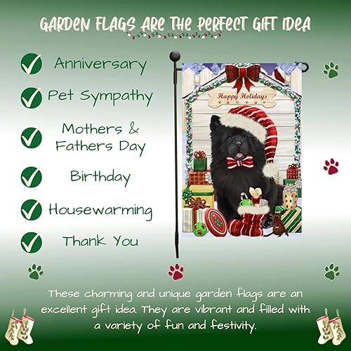 Miniatura 7 de Doggie of the Day Chow Chow Dog Garden Flags - Christmas House with Presents - Double Sided - Yard Lawn Spring Decorative Gift - Home Decor 12 12"w