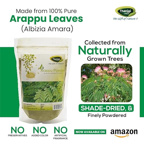 Miniatura 4 de Arappu Polvo 8.82 oz Bolsa 100% Natural Albizia Amara Arappu Polvo Tradicional Lavado de Cabello y Acondicionador de Cabello