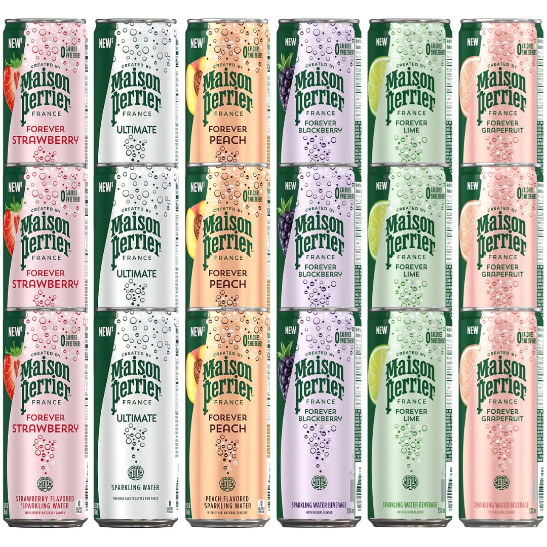 Perrier Forever Flavored Sparkling Water - 6 Flavor Variety Pack, 11.15 Fl Oz Cans - 18 Count