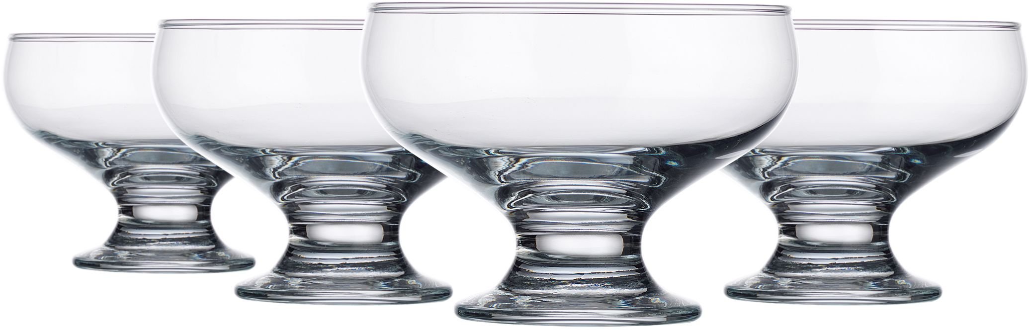 Stylish Glass Dessert Bowls - Set of 4 Dessert Cups - 8oz - Party Dessert