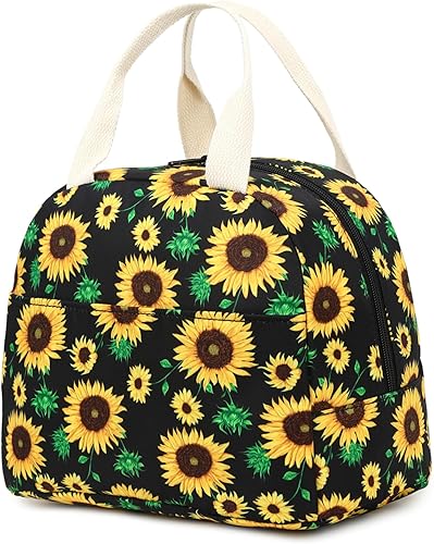 Miniatura 11 de Lonchera para niñas y mujeres, reutilizable, aislada, para la escuela, el trabajo, picnic (lunares)