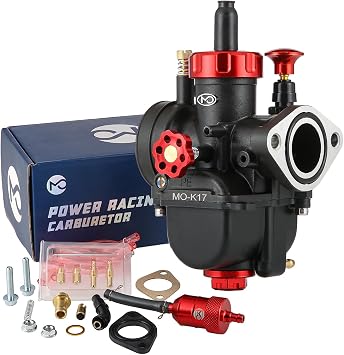 PWK17 Carburetor, 17mm FL Motorcycle Carb with Carb Jets for 80cc 90cc 100cc 2T 4T Engine Dirt Pit Bike Motorcycle Scooter ATV Quad