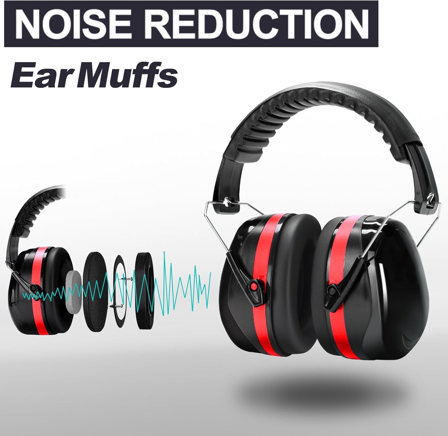 Yewltvep Shooting Ear Protection Gun Range Ear Protection with Earmuffs, Gun Safety Glasses, Earplugs, Hard Storage Case - Image 2