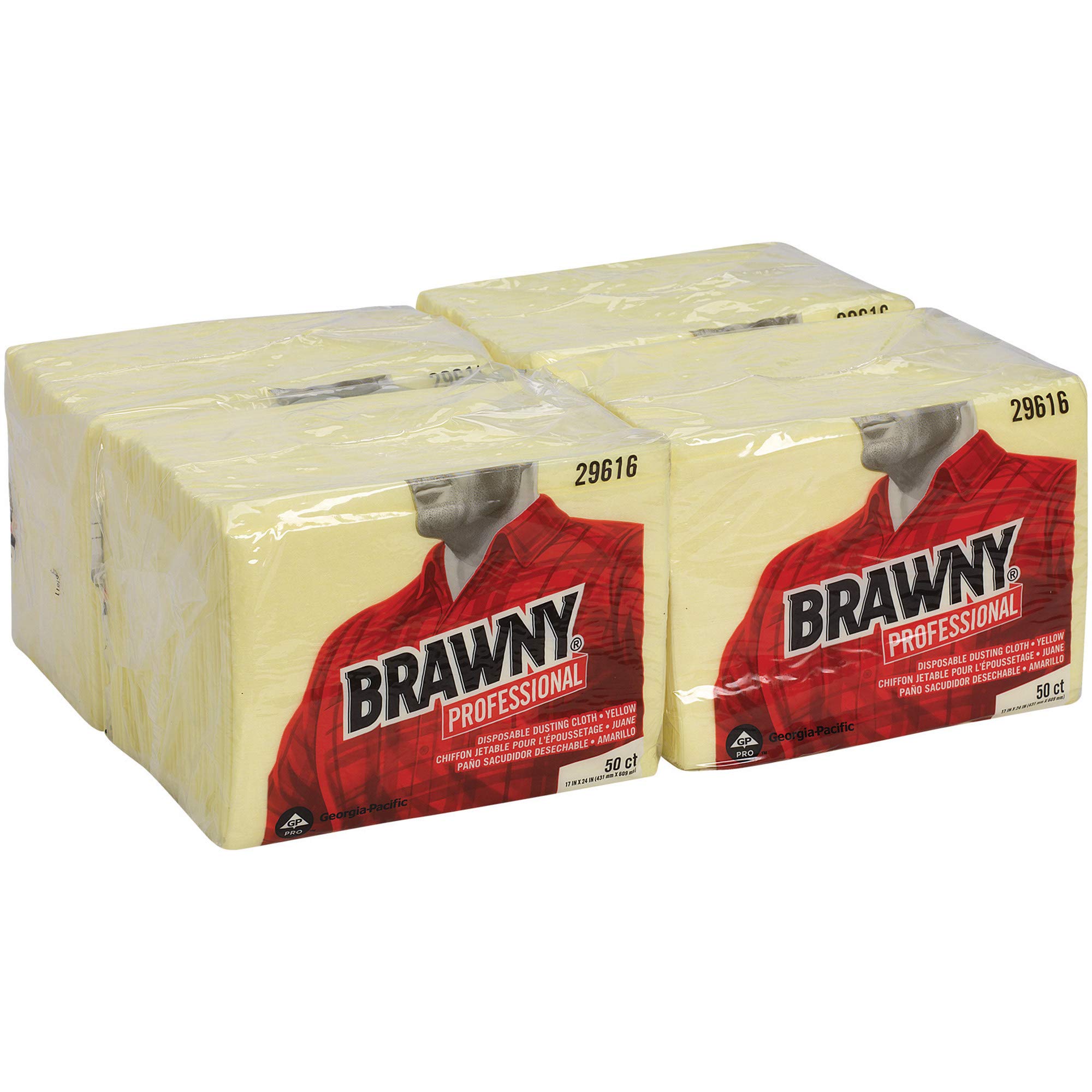 GP Pro Brawny - Paño desechable profesional para polvo, 43,16 x 60,96 cm, color amarillo
