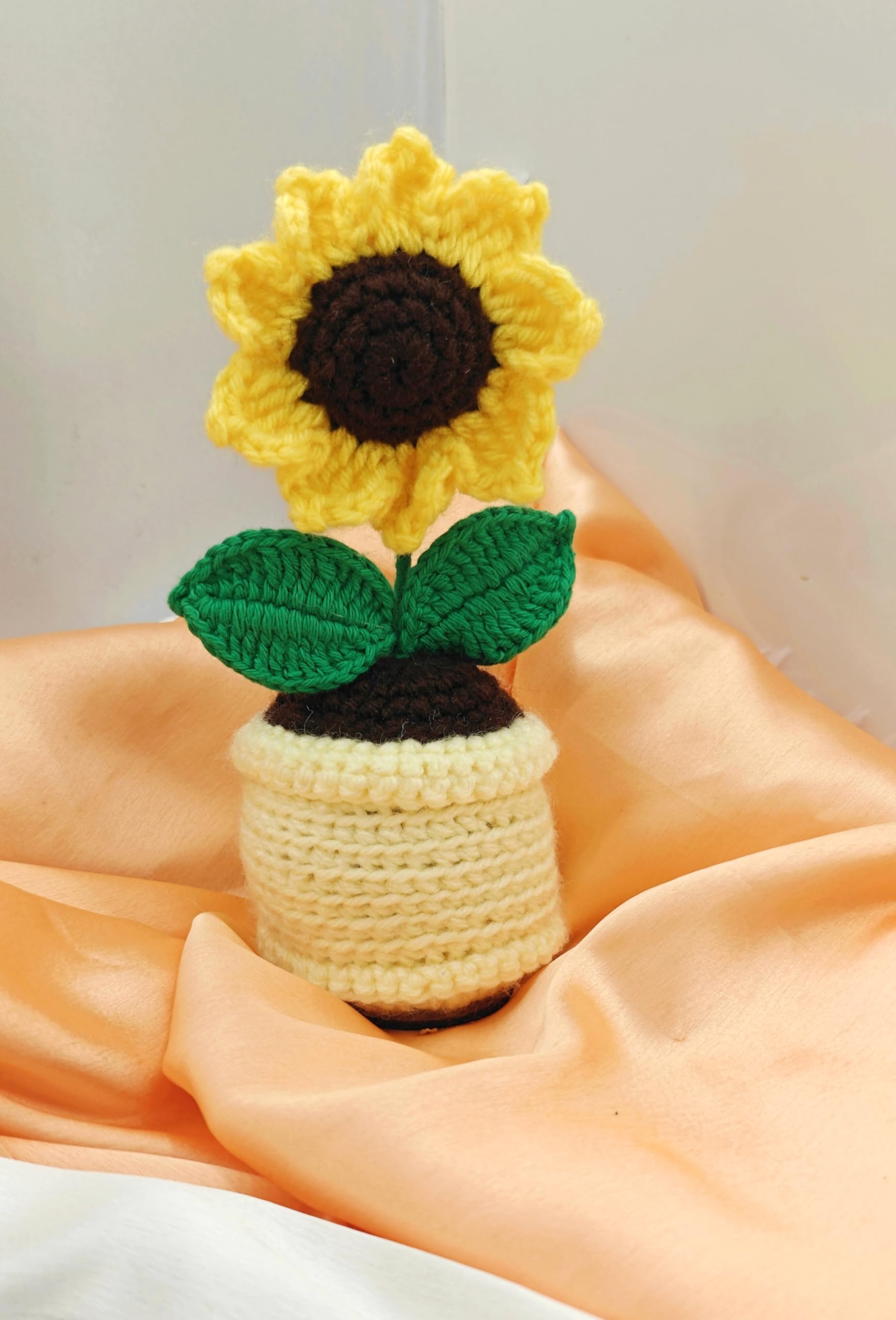 Sunflower Mini Pot (Pack of 1) Cotton, Yellow