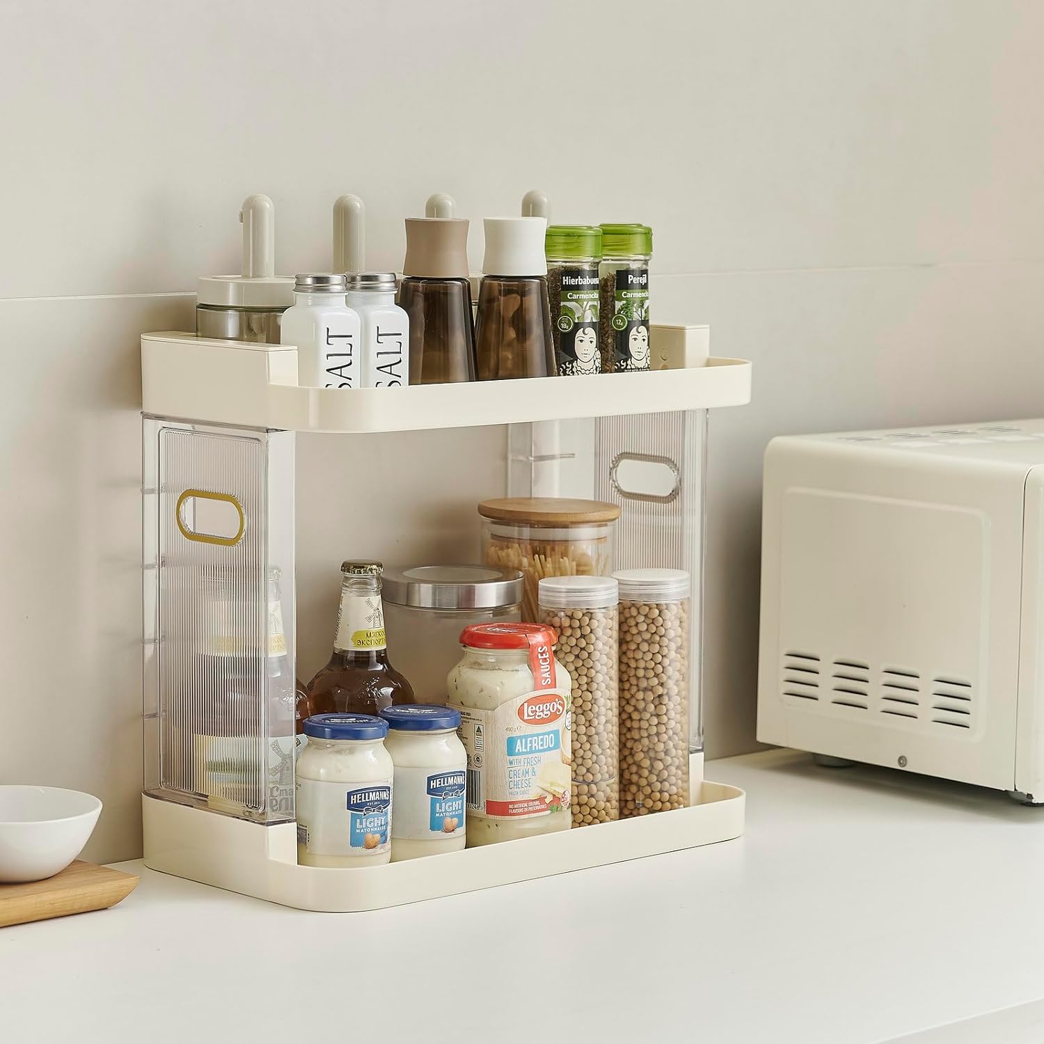 Bathroom Counter Organizer Countertop Storage 2-Tier, Kitchen Organizer Tray，Multi-Purpose Vanity Shelf Organizer，GT0528WK