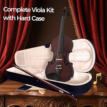 4/4 Full Size Violin for Beginners and Professionals, Handcrafted Spruce & Maple Body Delivers Rich Resonant Sound, Ebony Fittings, Satin Finish Violin with Case, Bow, Rosin & Accessories