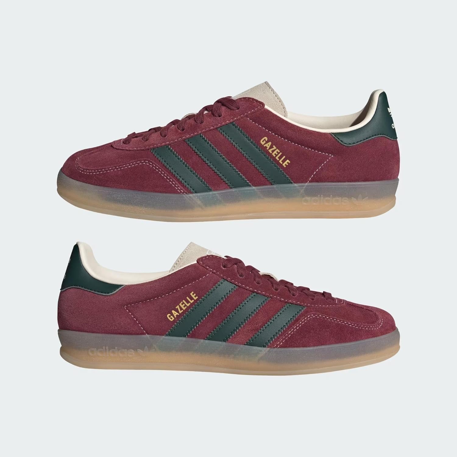 adidas Gazelle Indoor Men's Shoes, Shadow Red/Shadow Green/Wonder White, Size 11