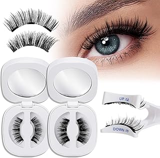 QUEWEL 2 pares de pestañas magnéticas, kit de...