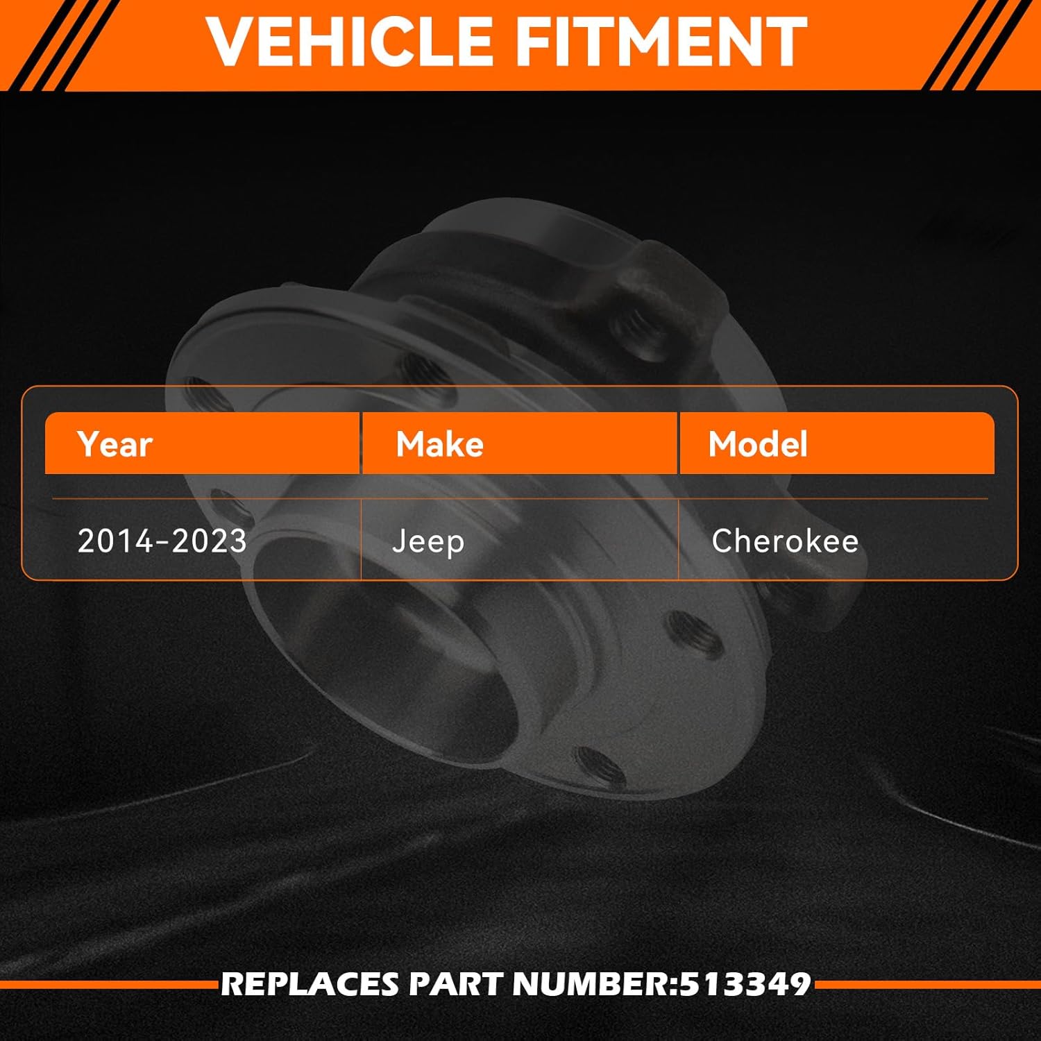 GAHA 513349 Front Wheel Bearing and Hub Assembly Compatible for Jeep Cherokee 2014-2023 Wheel Hub Bearing