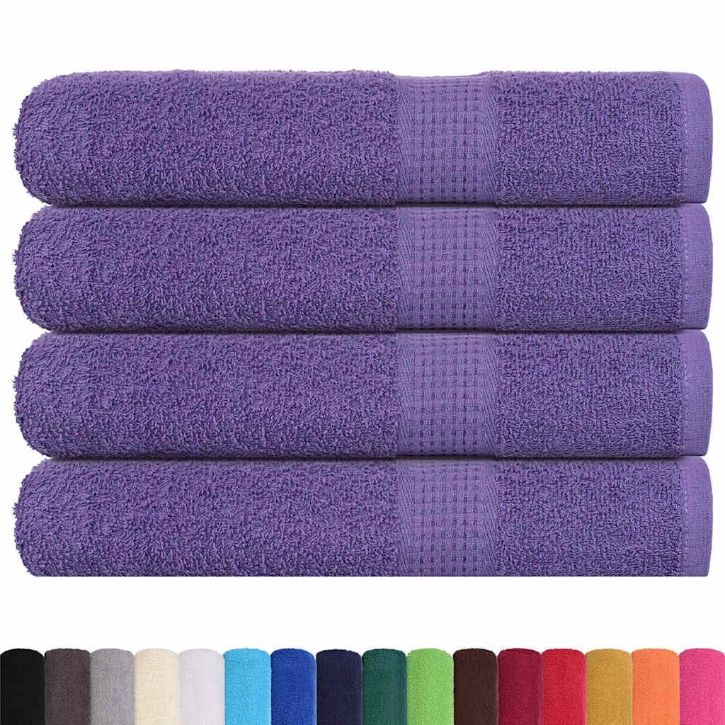vidaXL Toallas de Sauna 4 uds 100% algodón Morado 80x200 cm 360 gsm, Toalla, Toalla de baño, Toalla Sauna, Toalla con Lazo para Colgar