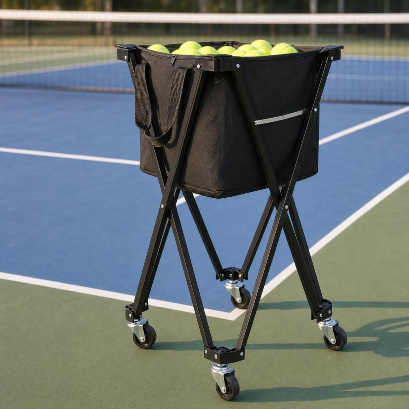 Cesto per Palline da Tennis Stabile, Argento
