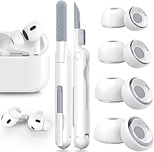 RFUNGUANGO [4 Pairs] Replacement Ear Tips for AirPods Pro 2nd/1st Generation with Noise Reduction Holes, Silicone Ear Tips for Airpods Pro with Portable Storage Box and Cleaning Pen (XS/S/M/L)