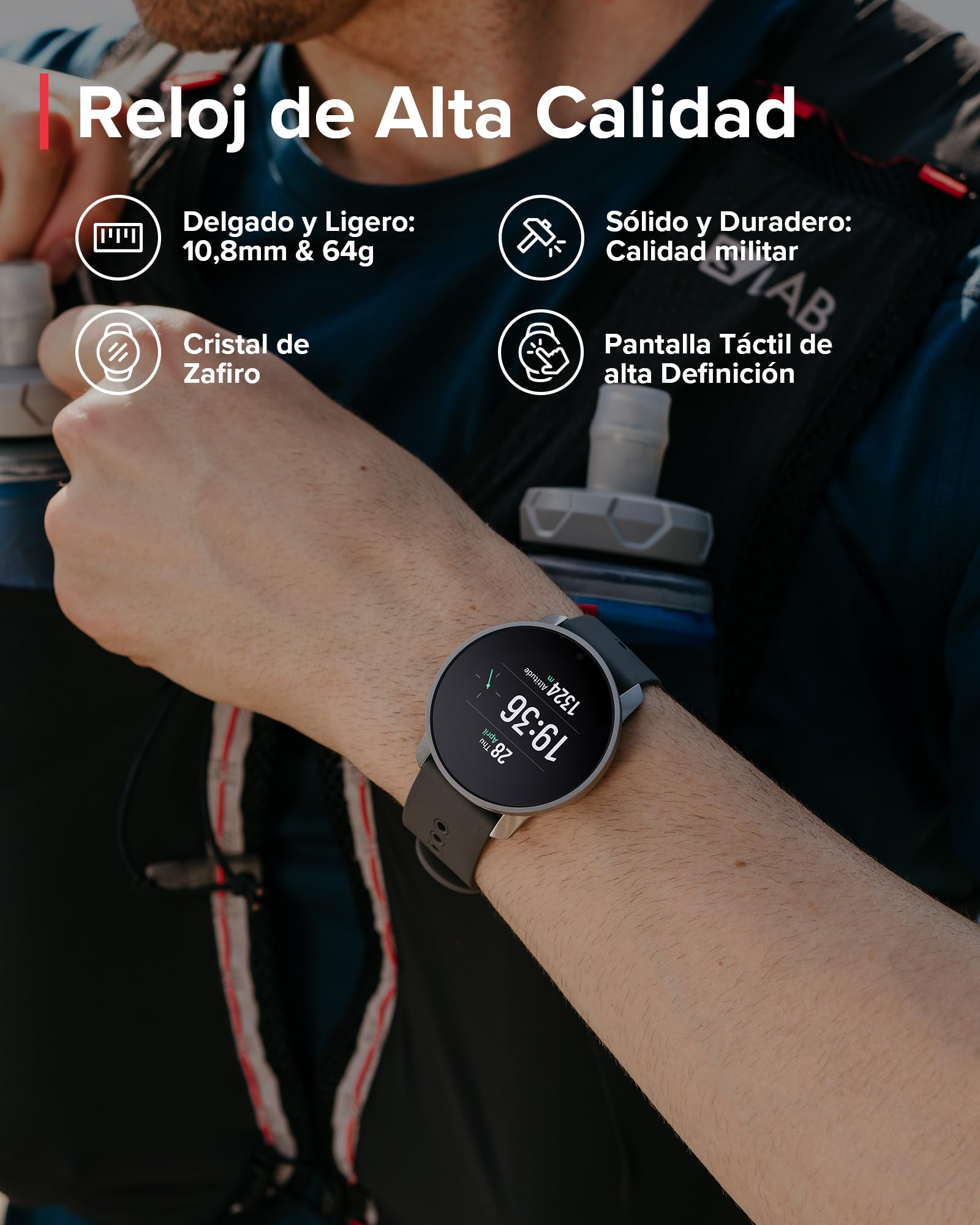 Suunto 9 Peak Pro Reloj Multideporte - Smartwatch Robusto para Exteriores, Pantalla de Zafiro, Resistente al Agua 100m, Ligero y Delgado, GPS Preciso, Larga Duración de Batería