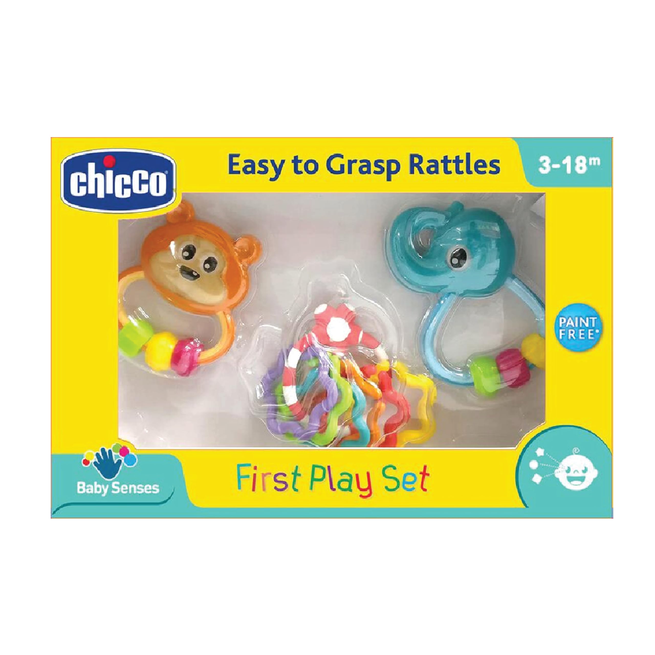 Sponsored Ad - Chicco FirstPlay Set|3-Piece Interactive Rattle Toy Set for 3 to 18 Months | Lightweight & Easy-to-Grasp Baby Rattles | Stimulates Sensory & Manual Coordination | |Infant Toys|Paint-Free