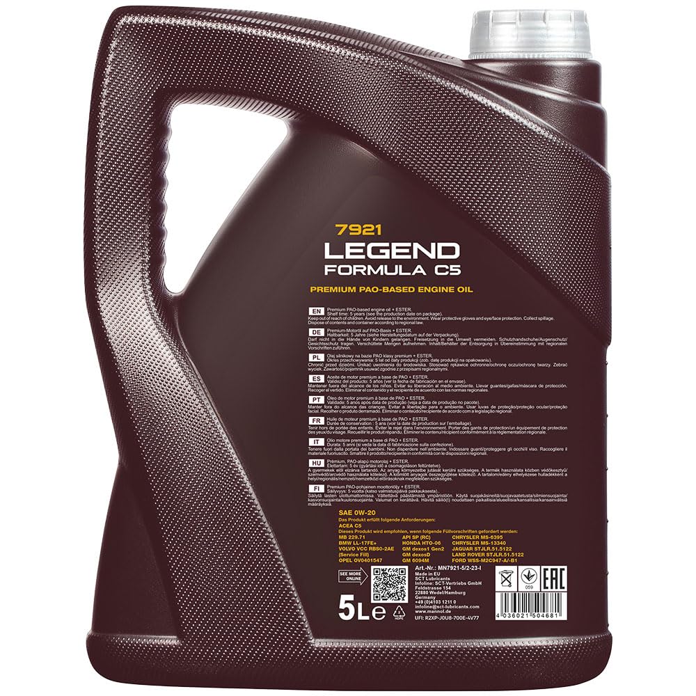 Inspektionspaket enthält 6 L Motoröl 0W-20 Legend Formula C5 Ölfilter Luftfilter Innenraumfilter Verschlussschraube für XC60 II 246 2.0 B4 Mild-Hybrid AWD XC90 256 B5 D5 V60 225 227 T6