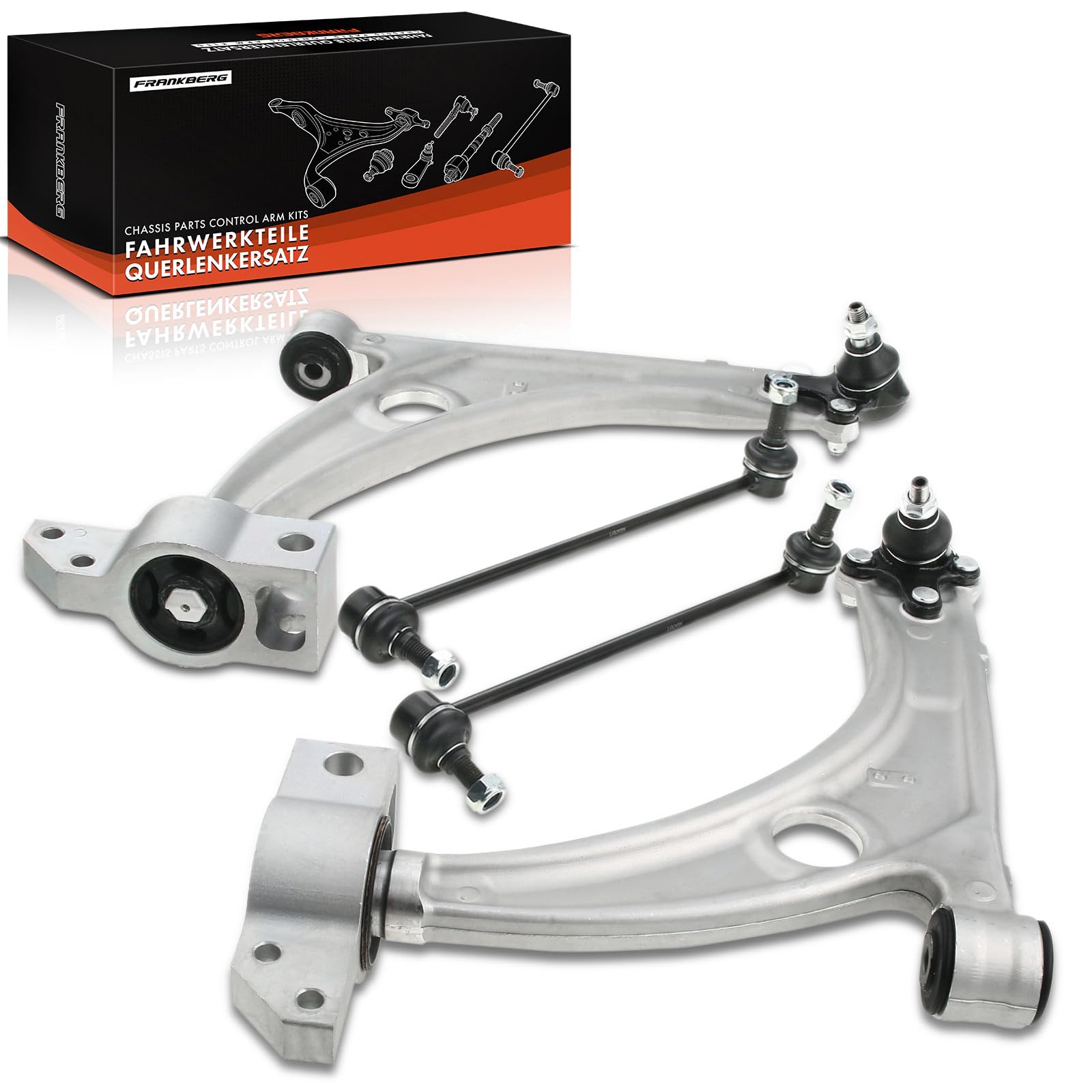 Frankberg 4x Querlenker + Koppelstange Vorne Kompatibel mit Q3 8UB 8UG 1.4L 2.0L 2.5L 2011-2018 P.a.s.s.a.t 362 1.4L-3.6L 2010-2014 Replace# 3C0407151A