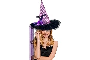 Halloween Women Purple Witch Fashion Hat with LED Light