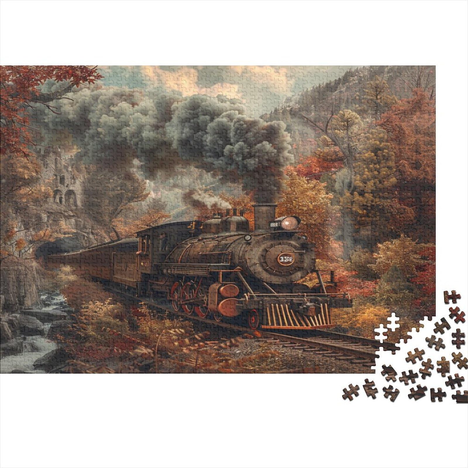 1000 Piece Jigsaw Puzzle For Adults – Star Train Theme, Challenging & Colorful, Includes Glue – Great Gift For Family, Christmas, Birthdays