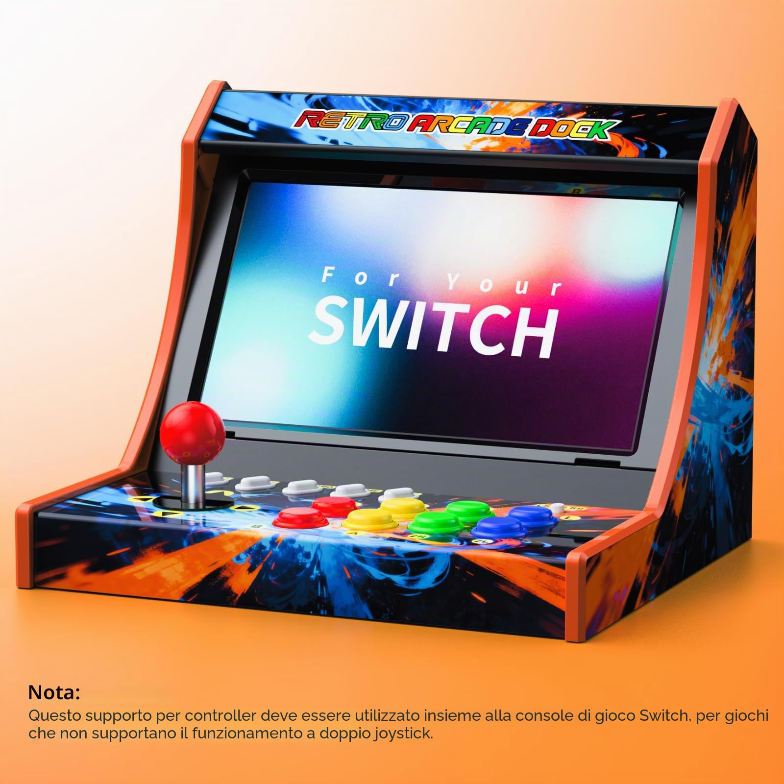 Switch Arcade Stick per Nintendo Switch/OLED/Switch 2, macchine arcade retrò per casa e arcade, supporto per cabinet da gioco Street Fighter - versione screenshot, nessuna voce (schermo non
