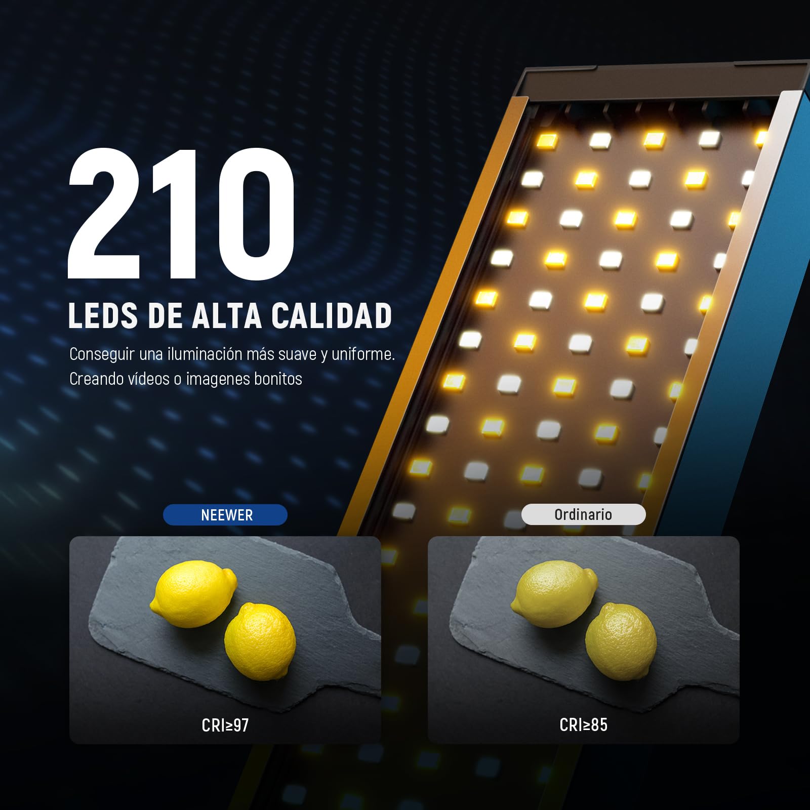 NEEWER Barra de Luz Vídeo LED Mejorada y Kit Remoto 2,4G, Paquete de 2 Iluminación Regulable 3200K~5600K CRI97+ con Soportes/Filtros/Bolsa para Grabación Youtube, Fotografía, Juegos, BH20B Negro