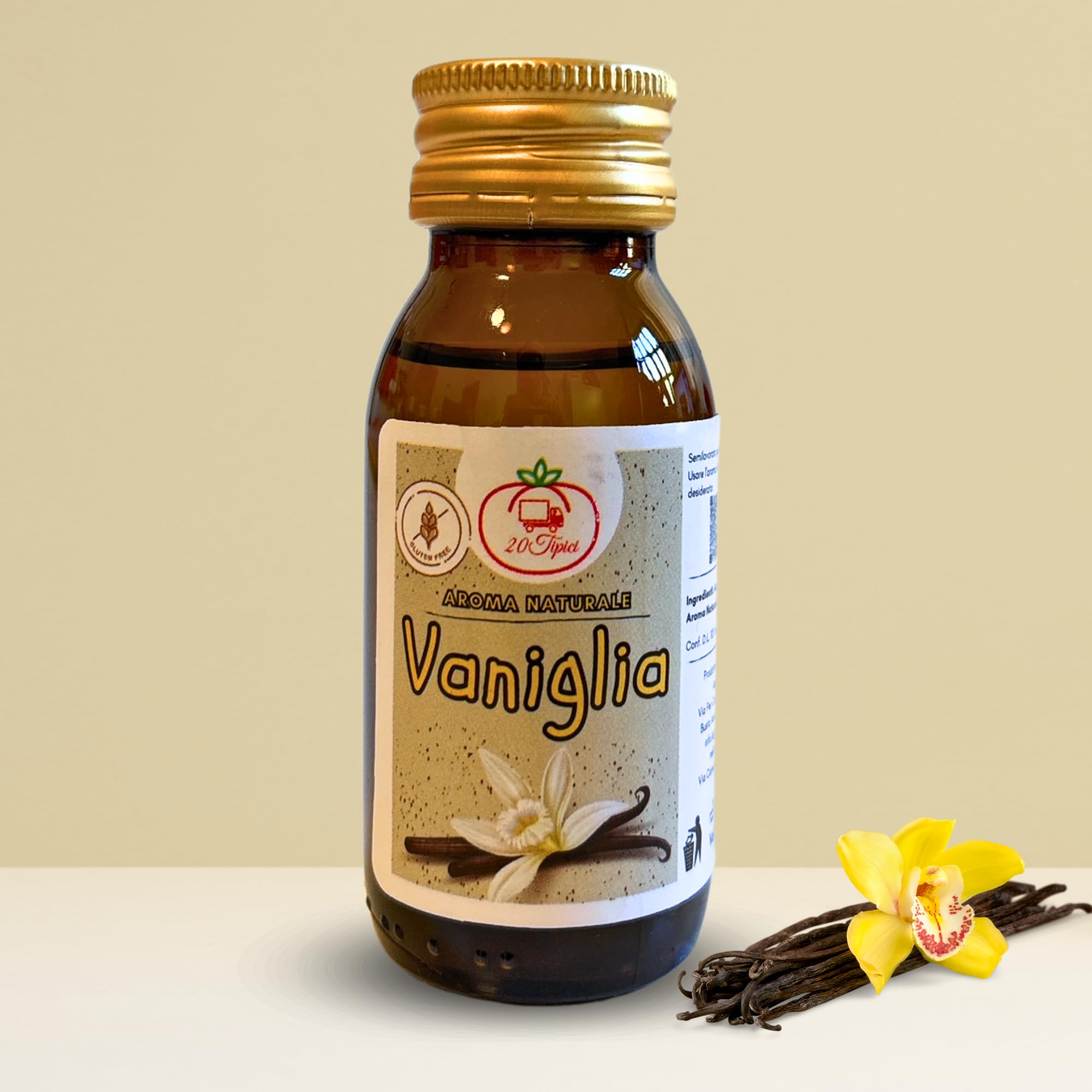 20Tipici® Aroma Naturale 60ml - Aroma Naturale Vaniglia - Ideale Per Creme, Pan di Spagna, Dolci, Biscotti - Pastiera Napoletana - Pasqua 2025(Vaniglia)
