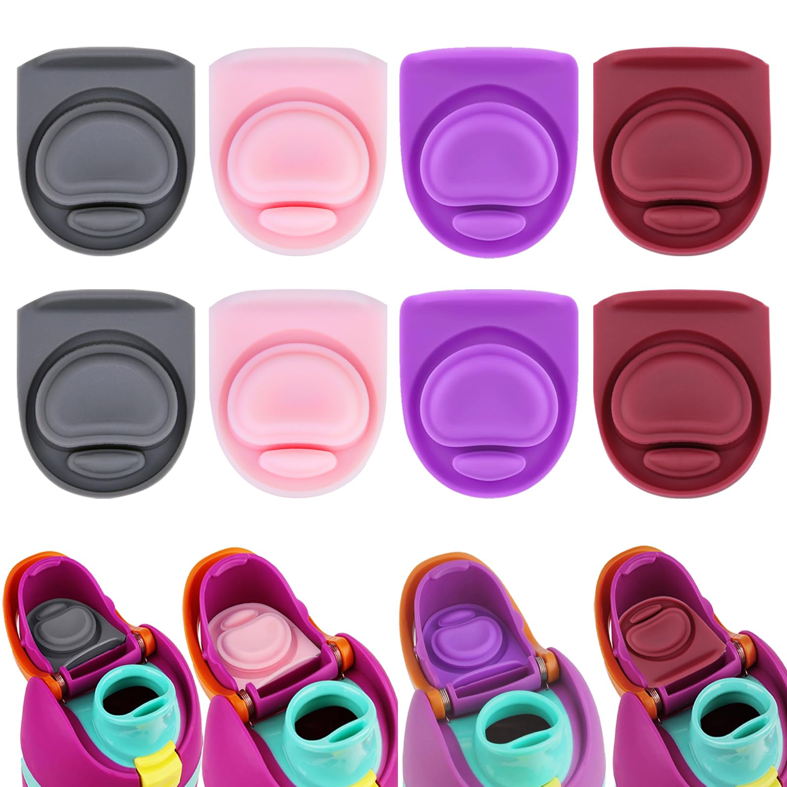 ZONBBEE 8pcs Replacement Stopper Seal Compatible with Owala FreeSip 24oz 32oz,Water Bottle Lid Insert Cap Rubber Seal Parts for Owala 16/19/24/32/40oz Spout Gasket Mouth piece Accessories 8MB1